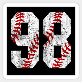 Vintage #98 Baseball Laces Baseball Mom Jersey Love Baseball Sticker